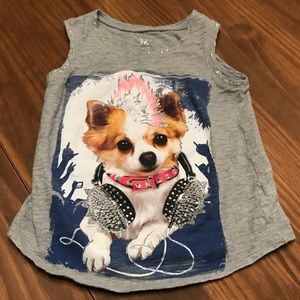 Justice girls tank with punk rock chihuahua